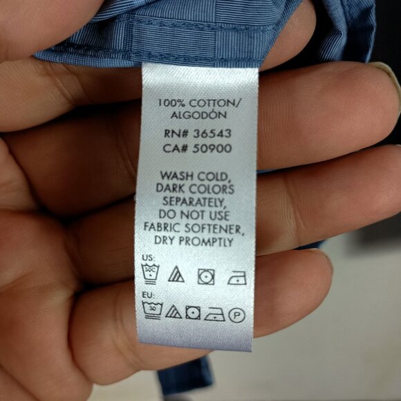 Calvin Klein Mens Infinite Cool Plaid Long Sleeve Button-Down Shirt Size L Blue - Picture 4 of 6